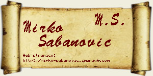 Mirko Šabanović vizit kartica